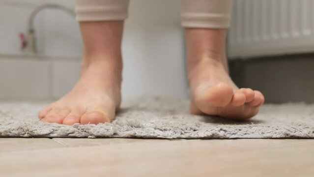 Beautiful legs of girl on toilet with suffering diarrhea and digestive problems sitting in washroom long time morning toilette