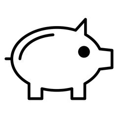 Piggy solid glyph icon