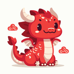 Fototapeta premium Welcome the Chinese New Year with our 2024 Dragon Icon! This charming design features a stylized dragon, a symbol of power, strength, and good luck in Chinese culture.