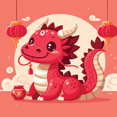 Welcome the Chinese New Year with our 2024 Dragon Icon! This charming design features a stylized dragon, a symbol of power, strength, and good luck in Chinese culture.