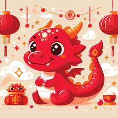 Welcome the Chinese New Year with our 2024 Dragon Icon! This charming design features a stylized dragon, a symbol of power, strength, and good luck in Chinese culture.