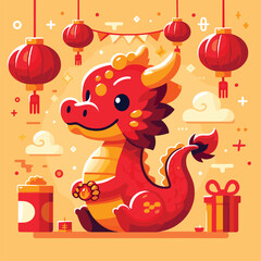 Welcome the Chinese New Year with our 2024 Dragon Icon! This charming design features a stylized dragon, a symbol of power, strength, and good luck in Chinese culture.