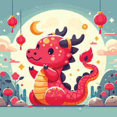 Welcome the Chinese New Year with our 2024 Dragon Icon! This charming design features a stylized dragon, a symbol of power, strength, and good luck in Chinese culture.