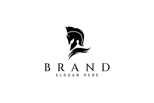 spartan logo icon design template flat black vector