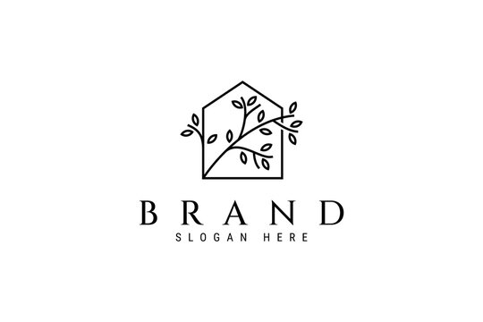 tree house logo icon design template flat vector