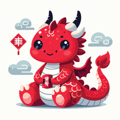 Welcome the Chinese New Year with our 2024 Dragon Icon! This charming design features a stylized dragon, a symbol of power, strength, and good luck in Chinese culture.