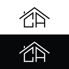Letter CA Home Logo Design. Usable for Business Logo. Home Vector Logo