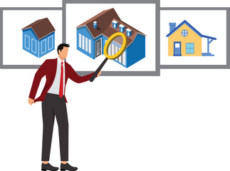 Choice, Large, House, Residential Building, Small, Abstract, Apartment, Businessman