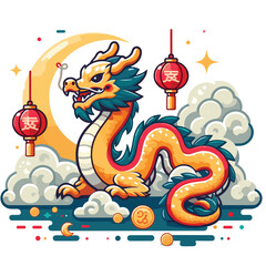 Welcome the Chinese New Year with our 2024 Dragon Icon! This charming design features a stylized dragon, a symbol of power, strength, and good luck in Chinese culture.