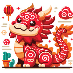 Welcome the Chinese New Year with our 2024 Dragon Icon! This charming design features a stylized dragon, a symbol of power, strength, and good luck in Chinese culture.