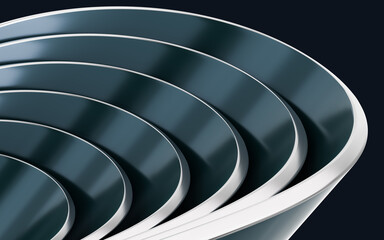Abstract metal curve background,3d rendering.