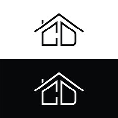 Letter CD Home Logo Design. Usable for Business Logo. Home Vector Logo