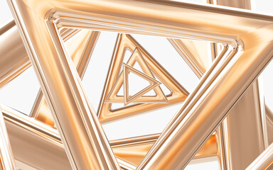 Abstract metal geometry, metal tunnel, 3d rendering.