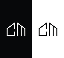 Letter CM Home Logo Design. Usable for Business Logo. Home Vector Logo