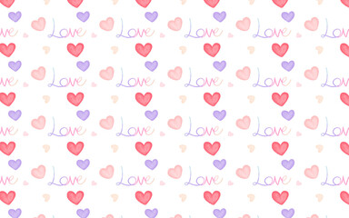 valentine's day watercolor seamless pattern background 