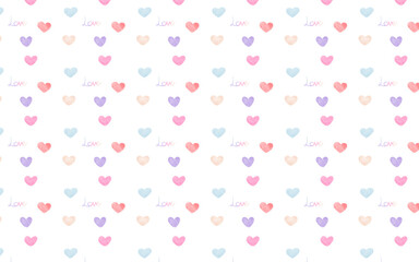 watercolor valentine's day heart seamless pattern background illustration 