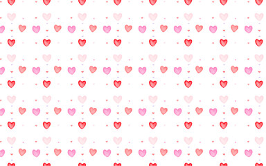 Valentine's day heart seamless pattern watercolor hand drawn illustration background 