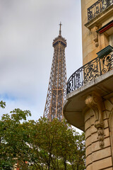 Fototapeta na wymiar Street view on Eifel Tower, Paris