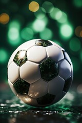 Fototapeta premium soccer ball on green grass