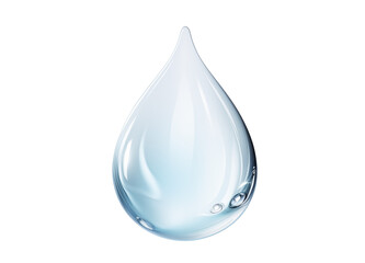 light blue drop of water on a transparent background