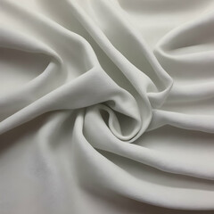 Crumpled white bedspread fabric texture - obrazy, fototapety, plakaty