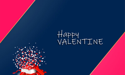 A pink valentine banner with a heart pattern, suitable as a background