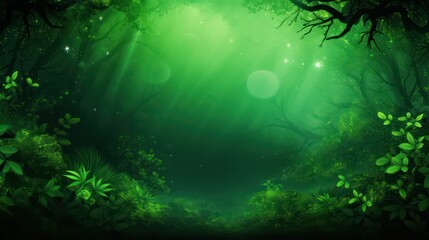 Fototapeta na wymiar green forest with a light background