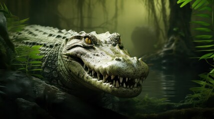 Obraz premium Crocodiles in the water