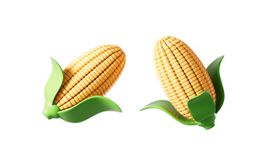 Cartoon corn model, 3d rendering.