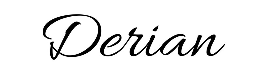 Derian - black color - name - ideal for websites, emails, presentations, greetings, banners, cards, books, t-shirt, sweatshirt, prints, cricut, silhouette,	