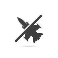 Vector Isolated No Jet Fighter Icon
