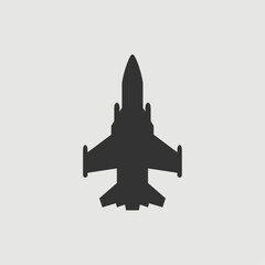 Vector Simple Isolated Fighter Jet Icon