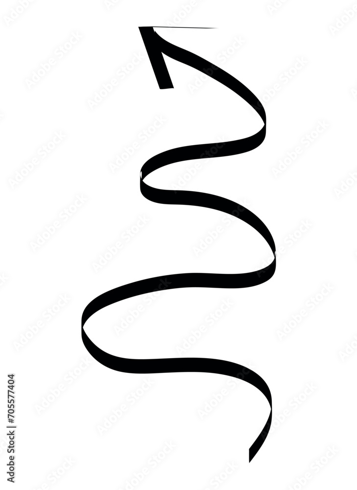 Poster arrow element of black-white set. the modern curved arrow icon in this illustration is designed to b