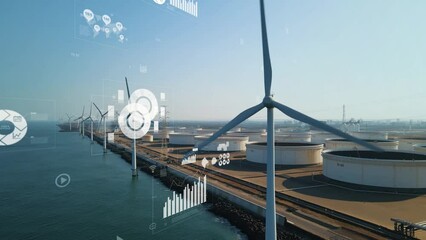 風力発電所の空撮と統計データ - Powered by Adobe