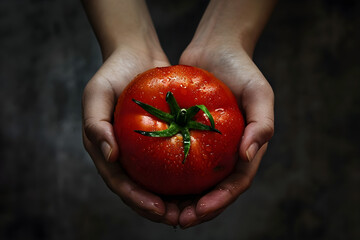 tomato in hand