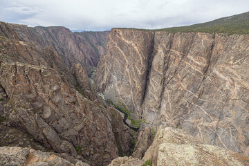 General view of the Painted Wall seen from Painted Wall View on the south rim of the Black Canyon...