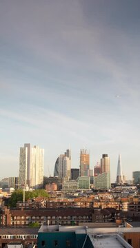 london city skyline timelapse in vertical