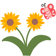 Sunflower and butterfly