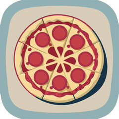 Pepperoni Pizza vector illustration.