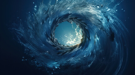 Water splashes into a vortex or twister shape, liquid Tornado, whirlpool
