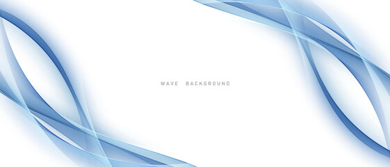 Blue waves abstract background, modern design, vector illustration