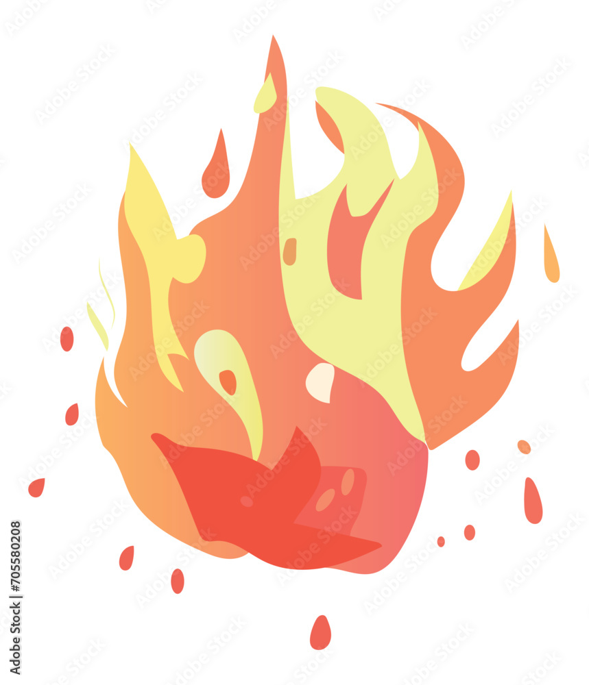 Poster fire element of colorful set. the dancing flames within the hearth add to its lively atmosphere, mak