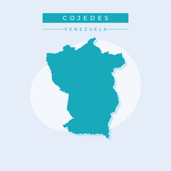 Vector illustration vector of Cojedes map Venezuela