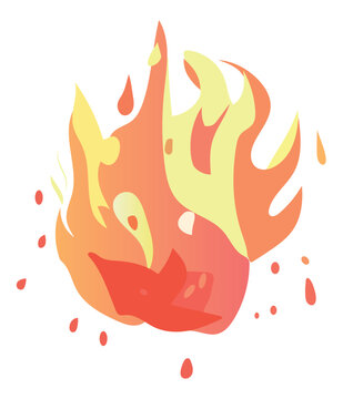 Fire element of colorful set. The dancing flames within the hearth add to its lively atmosphere, making it the perfect choice for infusing energy and creativity into project. Vector illustration.