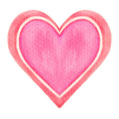 Watercolor heart symbol . PNG .