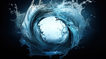 Water splashes into a vortex or twister shape, liquid Tornado, whirlpool - obrazy, fototapety, plakaty