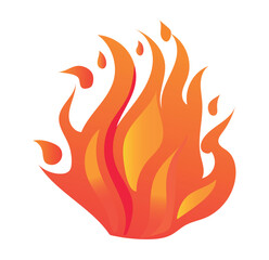 Fire element of colorful set. Its unique and colorful design of flame transform the traditional hearth into a contemporary masterpiece. Vector illustration.