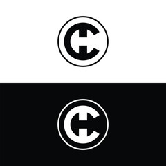 Monogram CH Letter Logo Design. Usable for Business Logo. Vector Logo