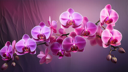 Fototapeta na wymiar Beautiful pink orchid on a dark background.
