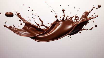Delicious chocolate splash on isolated white background, tempting gourmet food concept illustration